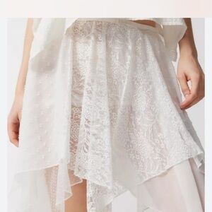 Urban Outfitters Asymmetrical White Lace Skirt